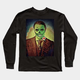 Zombie Green Hannibal Lecter for Halloween - Brains! Long Sleeve T-Shirt